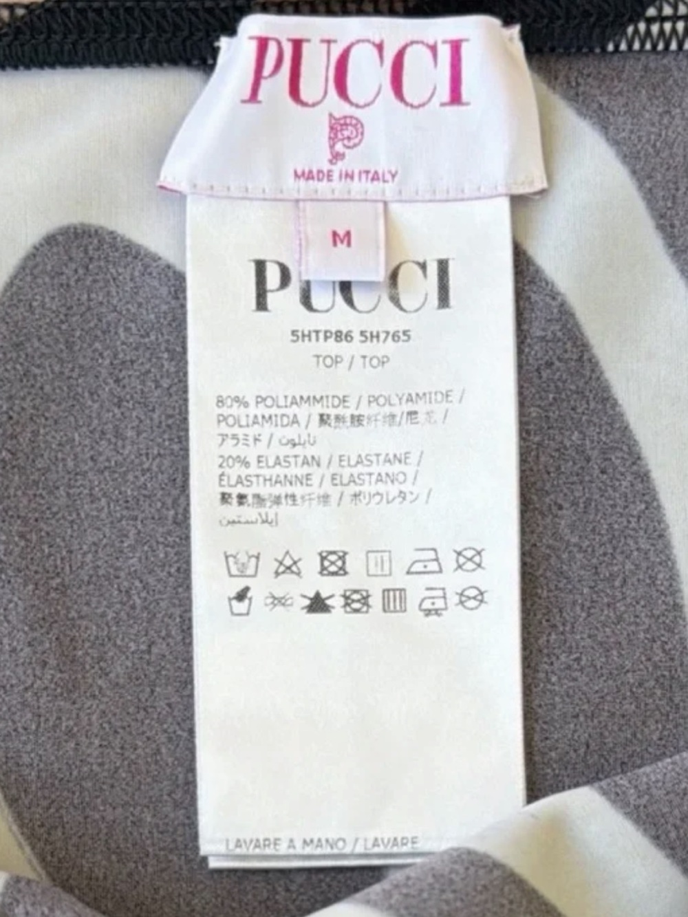 Emilio Pucci Pink and Black Wave-Print Off-Shoulder Top - Picture 7 of 7
